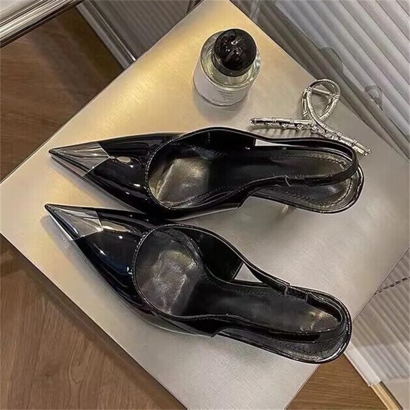 Fashion Eilyken 6CM 9CM Thin High Heels Women Pumps 2025 Spring Patent Leather Mules Shoes Sexy Party Prom Slip-On Sandals