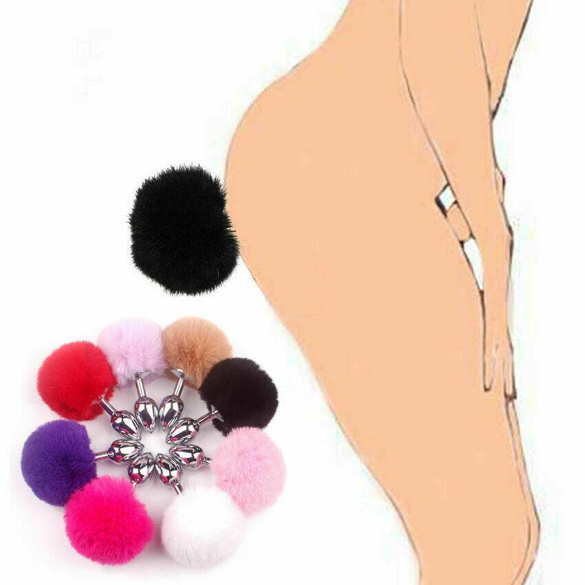 Anal Toy Butt Plug with Crystal Jewelry Smooth Touch Stainless Steel Bunny Tail Anal Plug Anal Sex Toys for Woman Men Gay