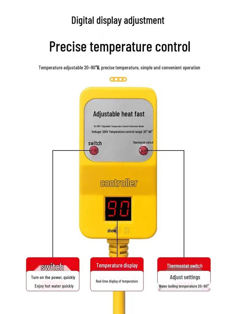 Rapid Heat Water Boiler Stick with Auto Shut-Off - Safe Electric Heater for Bathing and Household Use