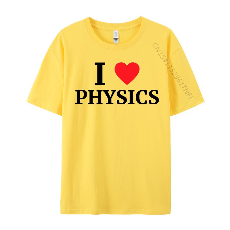 I Love Physics Heart Tshirt Retro Boy Top Tshirts Crewneck Combed cotton Tops Shirt Tops  Tees Casual