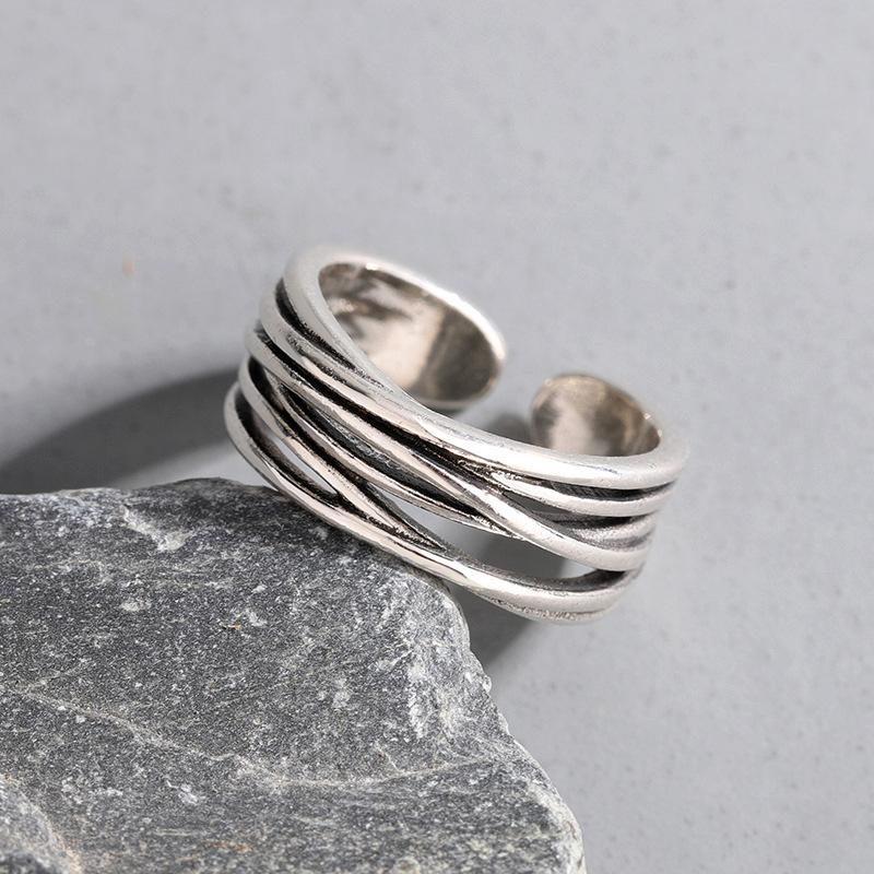 925 Sterling Silver Entangle Rings For Women Adjustable Ring Birthday Gift Jewelry Ladies Accessories Prevent Allergy