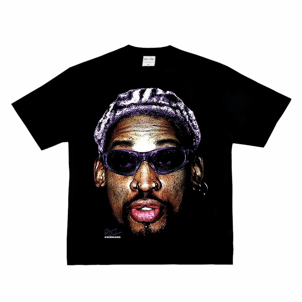 

Fashion Men Women s T-shirt Basketball Star American Big Head Print Short Sleeve Cotton T-Shirt Loose Street Wear Tops Clothing S