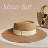 New Man Summer 59-65cm Big Size Flat-top Sun Straw Hat Fashion French Rustic Style Women's Beach Sunshade Fedora Hat 54-58cm