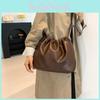 Elegant Pu Leather Bucket Bag For Women Trendy Street Style Shoulder Bag With Magnetic Closure