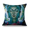 Worship Buddha Sakymuni Lotus Flower Buddism Oil Painting Southeast Asia Buddhists Decoration Pillow Case Linen Cushion Cover