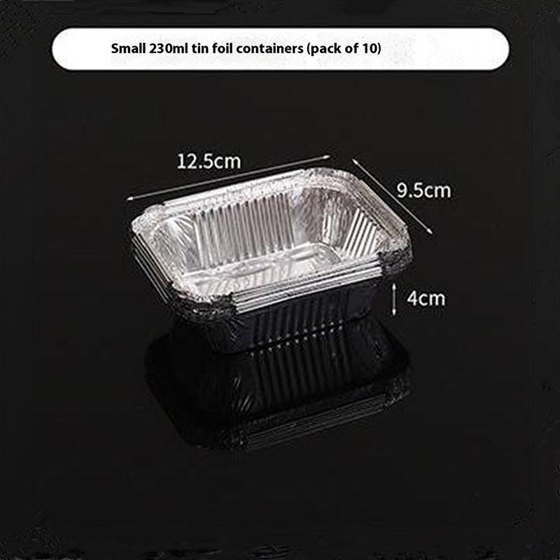 

10 шт. Прямоугольные алюминиевые фольгированные подносы Антипригарные формы для выпечки Пищевой контейнер для барбекю для аэрофритюрницы Духовки Выпечки Готовки Кухонный инструмент Small