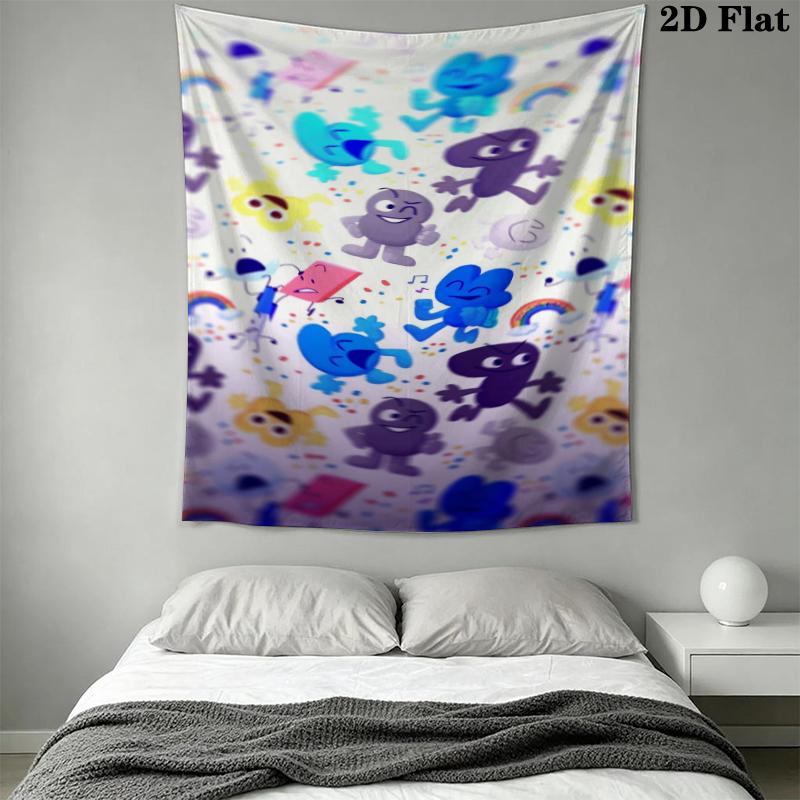 BFDI Game Wall Tapestry Aesthetic Wall Hanging Printed Fabric Blanket Decorative Tapestries for Bedroom Living Room Home Decor