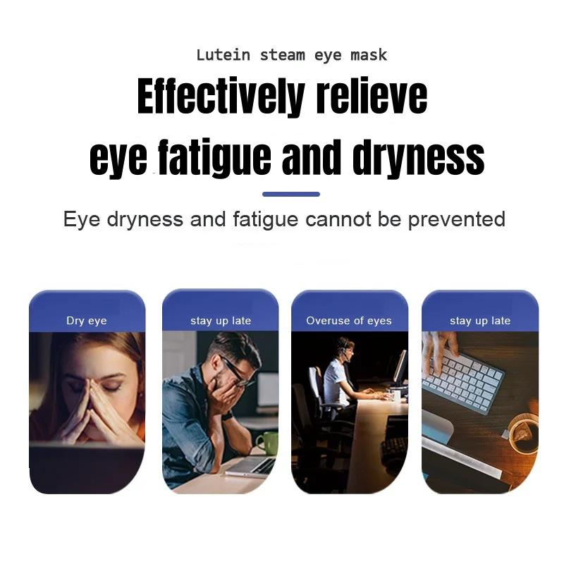 10 Stück Einweg Lutein Dampf Augenmaske mit warmer und heißer Kompresse zur Beruhigung der Augen, Verdunkelung und Augenschutz, tragbar für Reisen