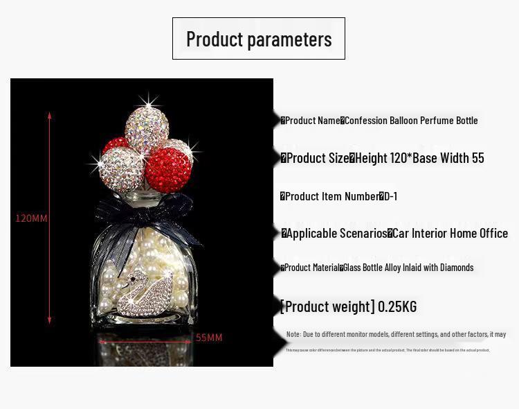 High-End Diamond-Inlaid Car Ornament with Confession Balloon