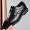 Men's Classic Retro Brogue Shoes Mens Lace-Up Business Leather Shoes Dress Office Flats Men Wedding Party Oxfords