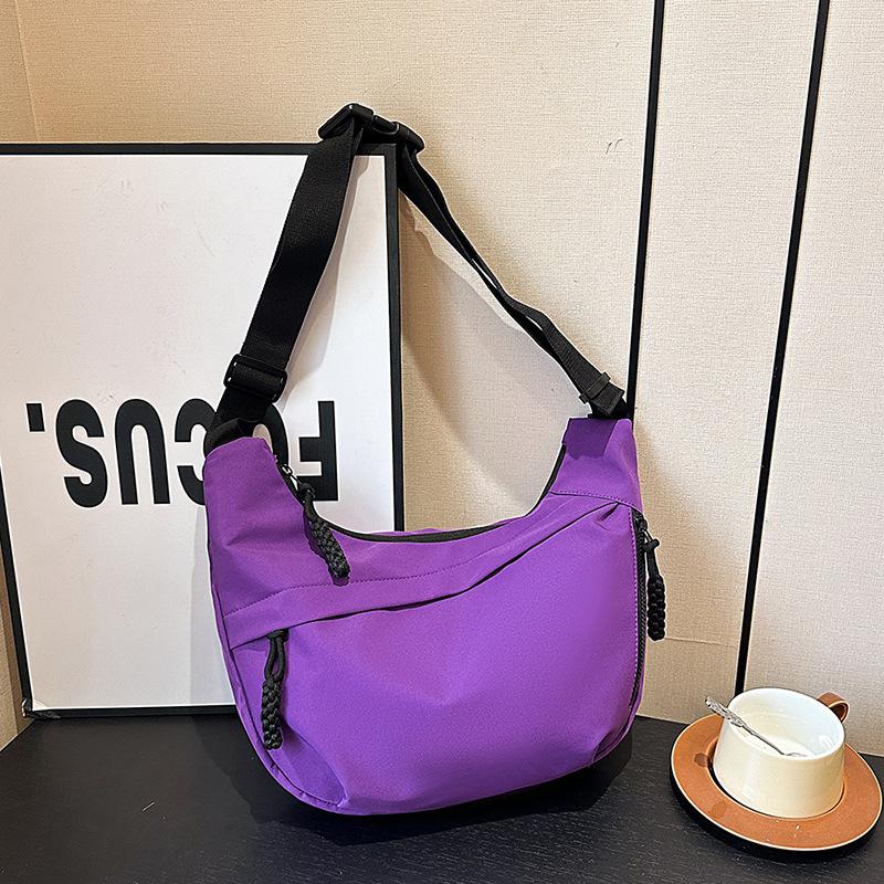 

Модная сумка через плечо большой емкости для поездок на работу, новая повседневная универсальная сумка-тоут в спортивном стиле из нейлона One Size фиолетовый