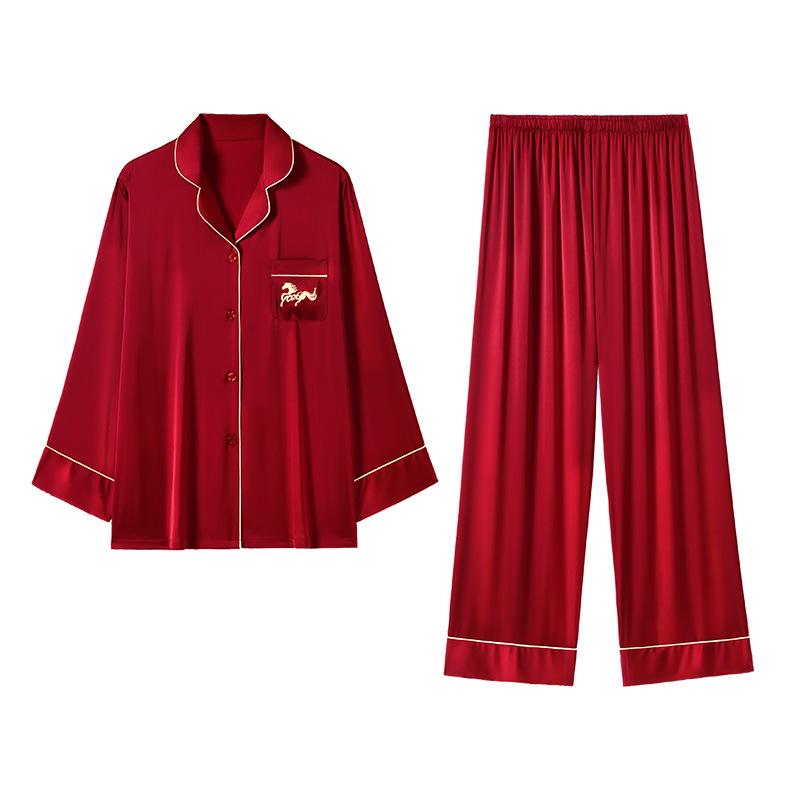 2026 Year of the Horse: Red Zodiac Pajamas Set for Newlywed Couples