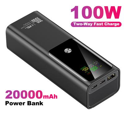 PD 100W Power Bank 20000mAh Externe Batteriekapazität Schnelles Aufladen Tragbares Ladegerät Powerbank für Laptop iPhone Samsung