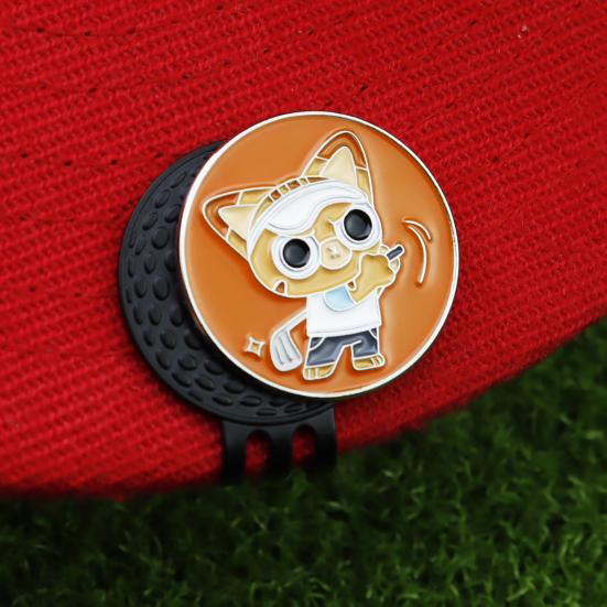 Enamel Cat Golf Ball Marker Magnetic Hat Clip Men Women Golfer Hats Pants Bags Visors Belts Metal Clip Golf Accessories Enthusiasts Gift