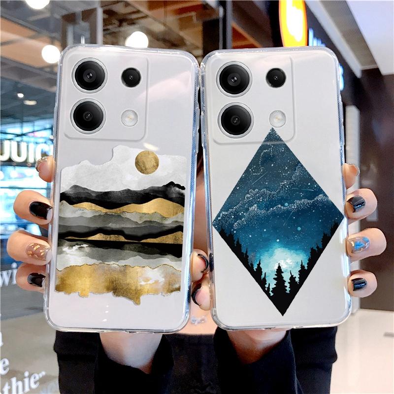 Marble Patterned Soft Silicone Clear Case For iPhone 11 12 13 14 15 Samsung A55 A54 A34 A15 S24 M35 Xiaomi Redmi Note 13 Pro Poco Shockproof Cover