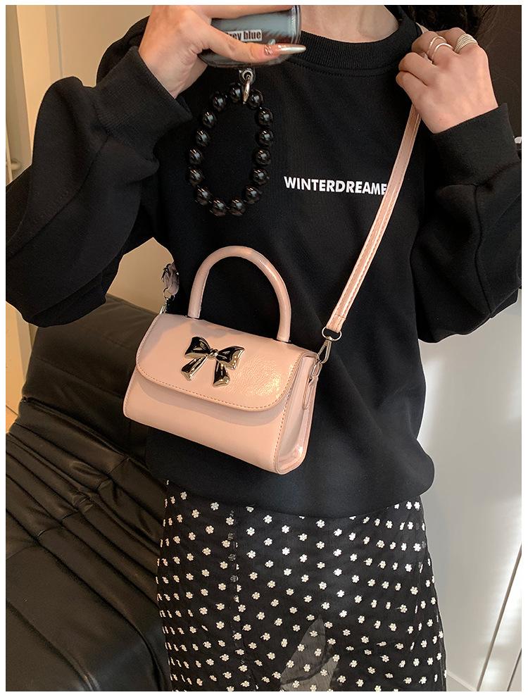 Fashi Bow Women's Small Shoulder Bags Casual Portable Female Square Crossbody Bag PU Leather Ladies Clutch Purse Handbags