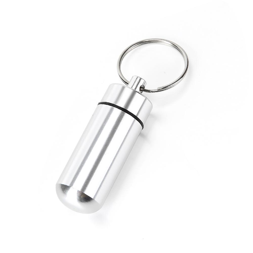 Travel Pill Box Case Bottle Tubes Portable WaterProof Mini Aluminum Keychain Tablet Storage Box Bottle Case Holder