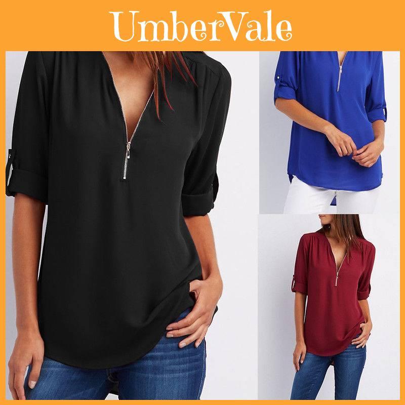 Elegant Womens Polyester Pinned Cuffed Sleeve Top For Work And Daily Use