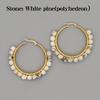 Crystal Earring For Women Boho Jewelry Trendy Natural Stone Pearl Jewellery Bohemian Ear Ring Gold Circle Hoop Earrings