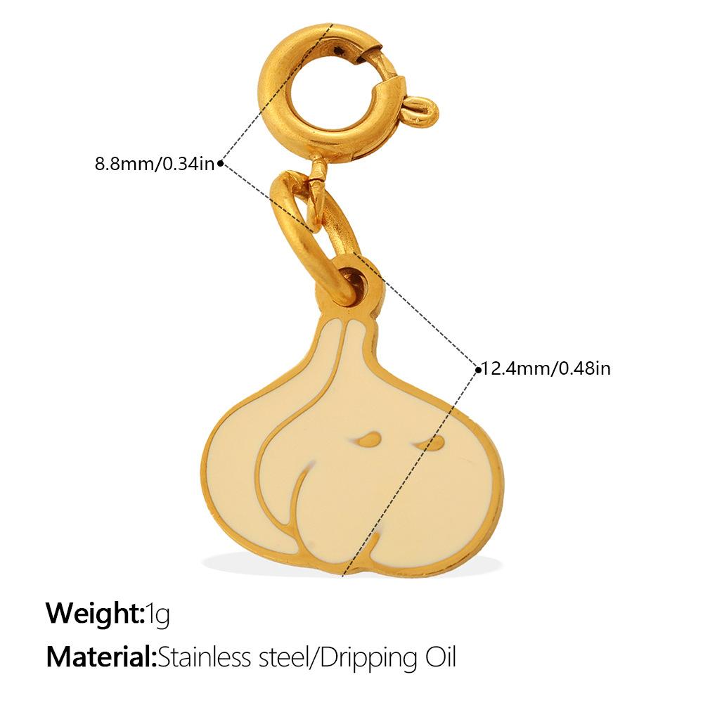 Small Fresh Pastoral Cute Vegetable Series Jewelry Buckle Pendant Stainless Steel DIY Bracelet Necklace Accessories