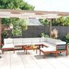 VidaXL 11-piece Garden Lounge Set with Cushions, Cream Acacia Wood and Rope 3057893