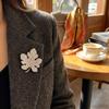 Vintage Sequin Leaf Brooch Trendy Jewelry Maple Leaf Pin  Fashion Dress
