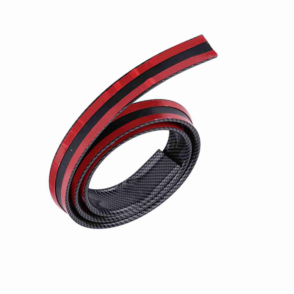 1,5 m 4,9 ft Carbon Fiber Weichgummi Auto Hinten Dach Stamm Spoiler Flügel Lip Aufkleber Schwarz