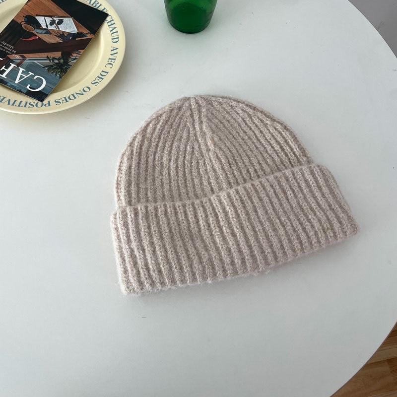 Korean Versatile and Simple Warm and Cold Hat Autumn and Winter Light Version Wool Knitted Hat Trendy Japanese Wool Hat
