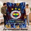 Fenerbahçe FC Personalized Flannel Blanket Custom Name Text Soft Throw Blanket Home Decor
