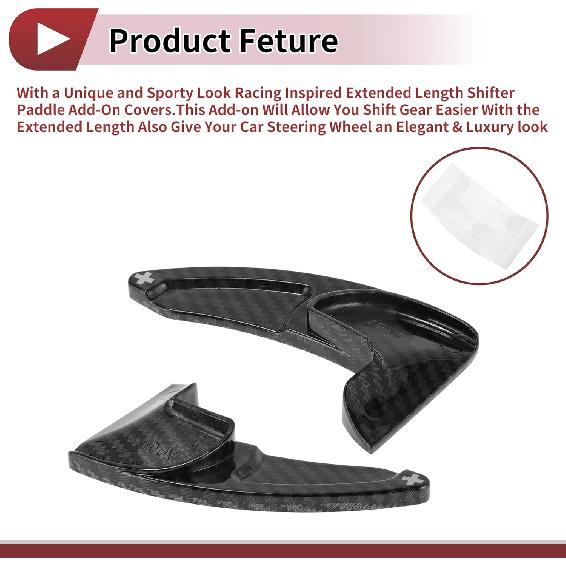 1Set Black Plastic Steering Wheel Paddles Shift Extensions Interior Accessories for Jeep Grand Cherokee 2014-2020