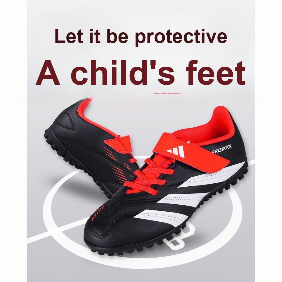 adidas Predator 24 Club Pu Skóra Syntetyczna Wygodne Lekkie Niskie Dziecięce Buty Piłkarskie Dziecięce Buty Piłkarskie Czarne IG5439