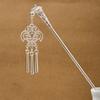 Ethnic Style Imitation Miao Silver Colored Long Feather Fringed Earrings, Hot Selling In Attractions, Antique Hairpin Jewelry for Women