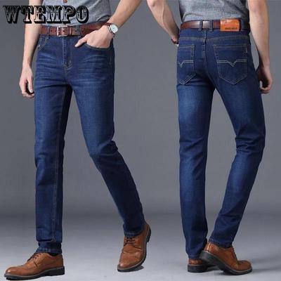 Blugi bărbați supradimensionați Pantaloni cu picioare drepte, lejer, casual, țesătură elastică, muncă, muncă, pantaloni murdari, primăvară, vară, toamnă