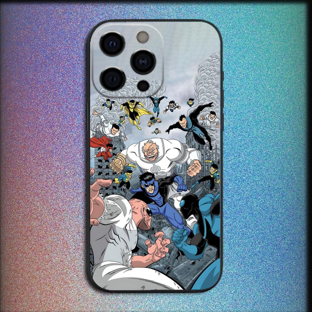 Anime TV I-Invincible Phone Case For iPhone 16,15,14,13,12,11,Pro,X,XS,Max,XR,Plus,Mini Soft Black Cover