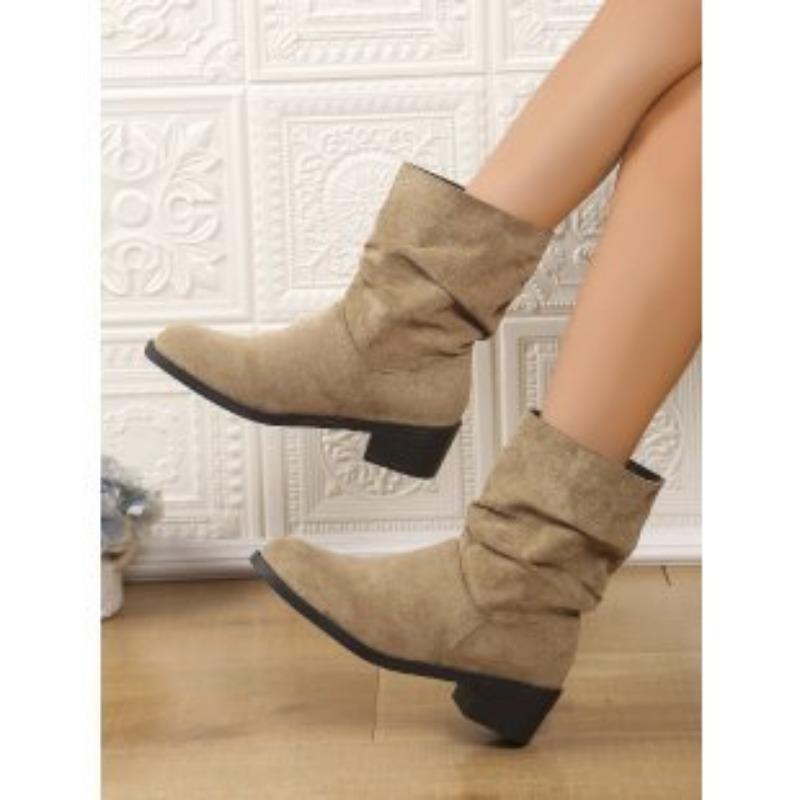 

Pile boots women s pleated knight boots new spring and autumn winter plush thick heel fashion boots thin socks boots 35