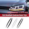 2pcs for VW Golf MK7 7.5 2013 2014 2015 2016 2017 2018 2019 Headlight Eyebrow Eyelid Cover Trim High-quality ABS Carbon Fiber