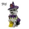 Small Witch Decor for Windows Halloween Ornament, Black Cat Pumpkin Shape, Durable Synthetic Resin Compact Statue Weather Resistant Figurine,