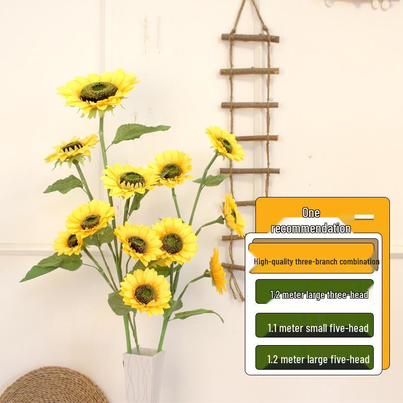 Large High Branch Sunflower Artificial Flower Bouquet for Living Room Decoration