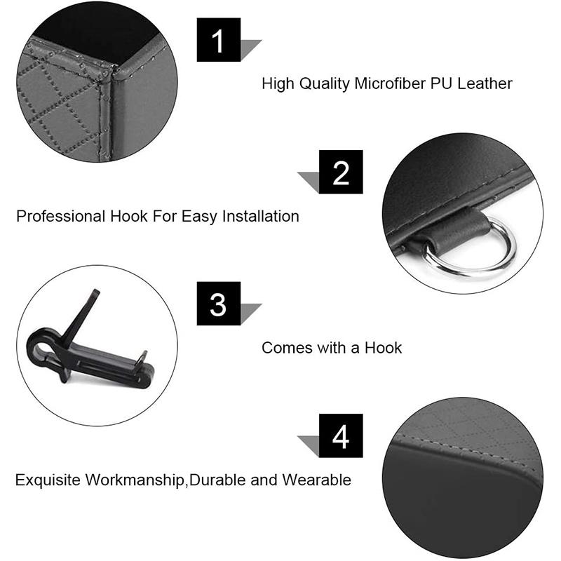 Car Storage Bag Air Vent Dashboard Hanging PU Leather Organizer Box Glasses Phone Holder Storage Car Interior Accessories