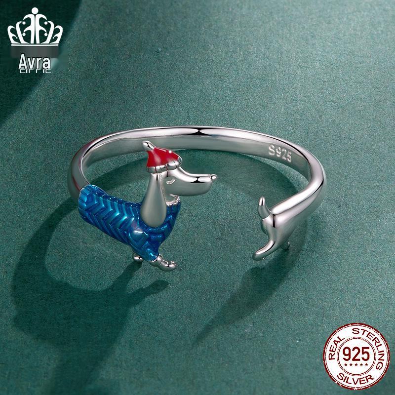 

Everle S925 Стерлинговое серебро Такса Регулируемое Рождественское кольцо для женщин