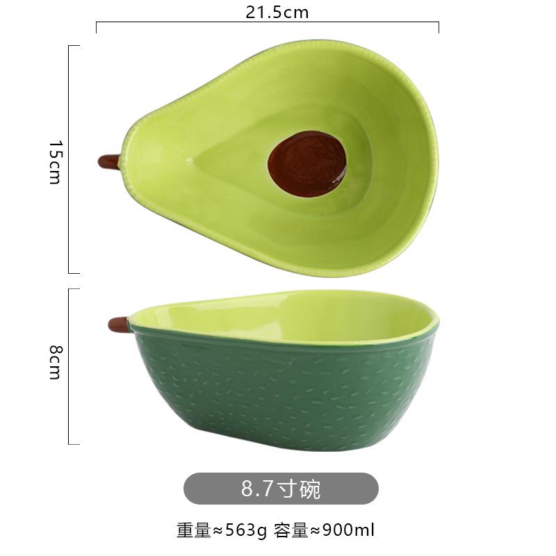 Internet Celebrities Ins Same Cute Avocado Ceramic Plate Household Fruit Salad Plate Snack Plate Creative Plate Small Plate