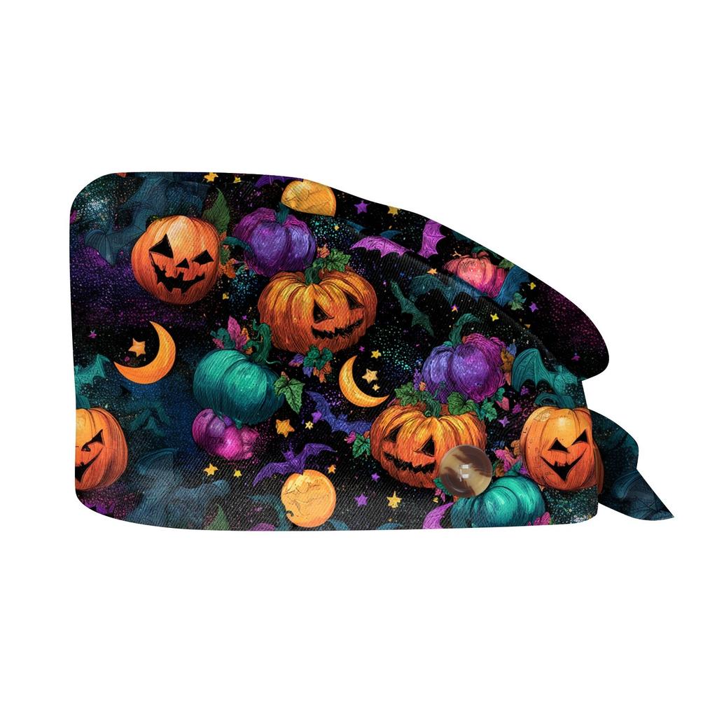 Cappello da lavoro con stampa di Halloween alla moda, cappello casual da lavaggio, berretto da borsa