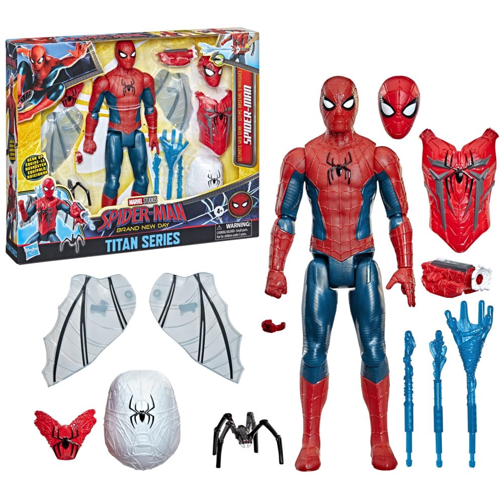 Marvel Spider-Man A New Day Titan Series 11.5-Inch Action Figure with Ultimate Mesh Gear Superhero Toy for Ages 4 and Up