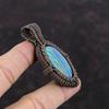 Rainbow Calsilica Gemstone Pendant Copper Wire Wrapped Pendant Elegant Jewelry Handmade Brand New Pendant Copper Jewelry Gift For Engagement