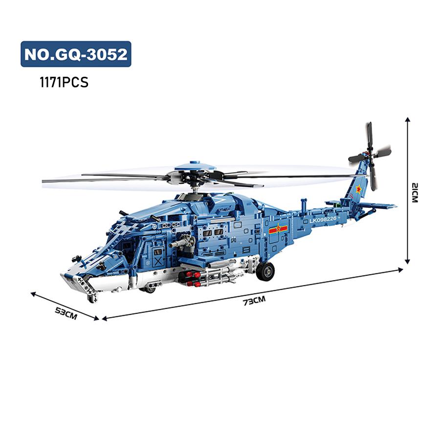 Technologie Bewaffneter Hubschrauber Bausteine Spielzeug Luftstreitkräfte Modellflugzeug Bausteine Set Lernspielzeug Für Jungen Geschenke