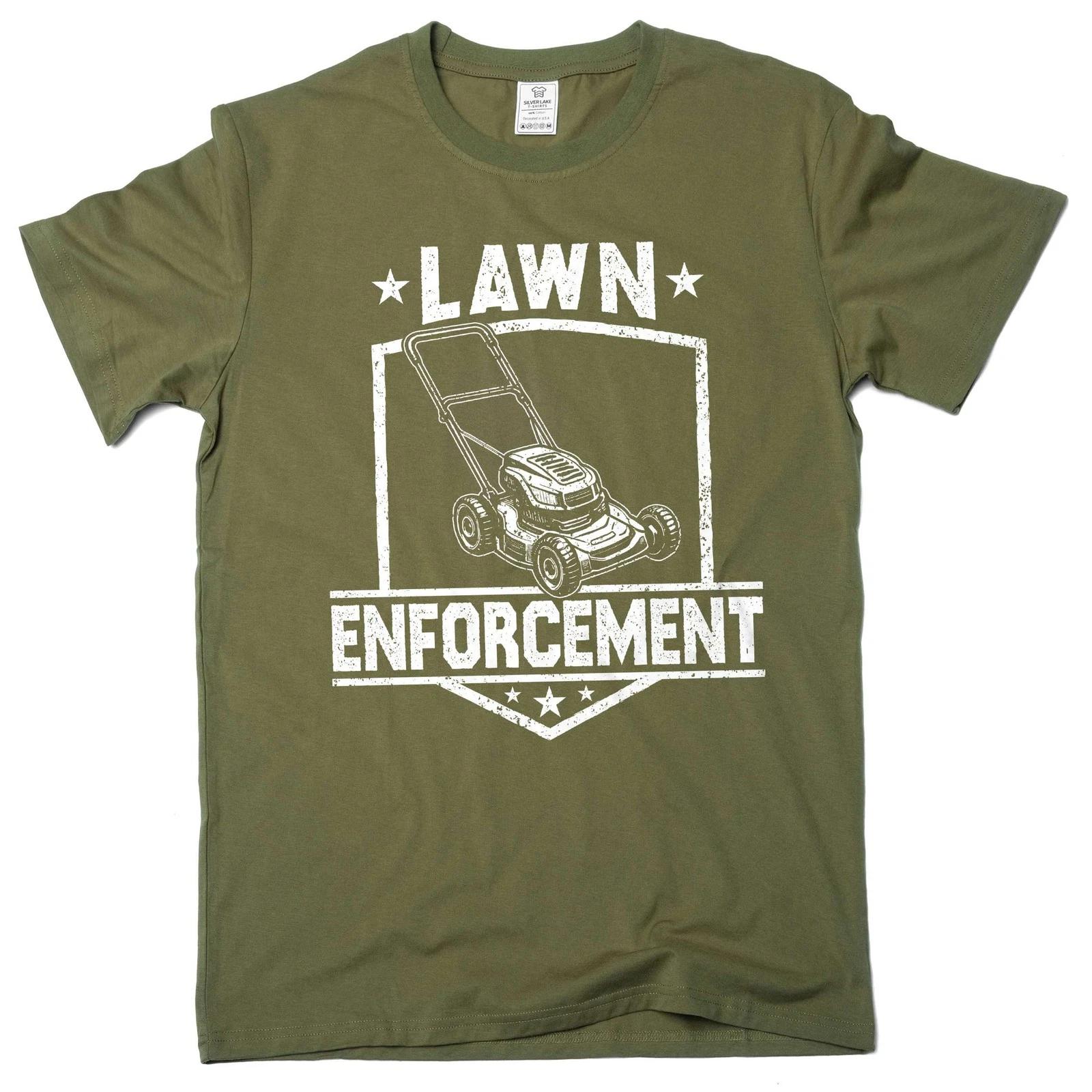 Father s day Funny lawn enforcement Dad grandpa tee shirt law care tee L