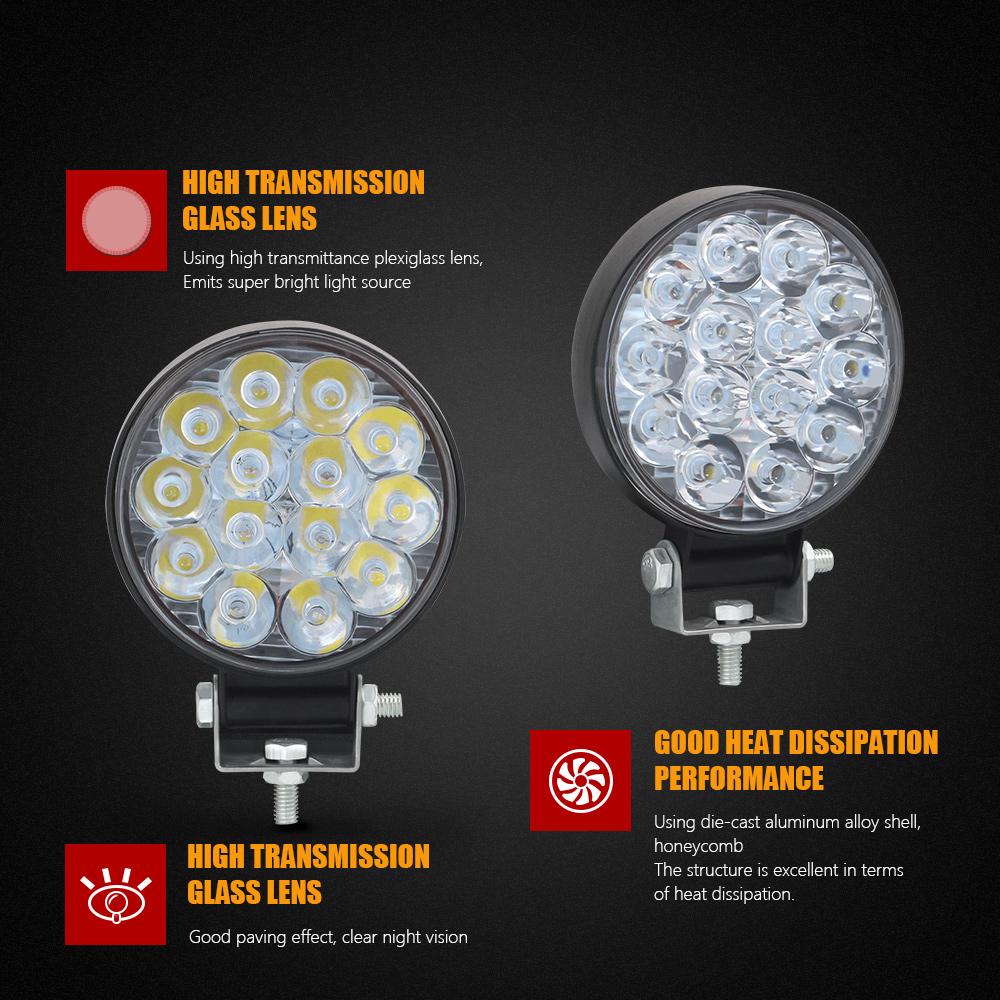 1PCS Led Work Light 14/16LED 42W 48W 63W 96W 6000K 2835 MINI Square Circle Flash White Yellow LED Driving Fog Lamp Bar 12V 24V