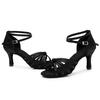 Latindansskor för kvinnor Satin Ballroom Performance Dansskor 7CM Klack
