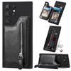 Luxe Wallet Case met Rits Camera 360 Bescherming Achterkant voor Samsung Galaxy S24 S23 S22 S21 S20 Ultra Plus S8 S9 S10 Cover