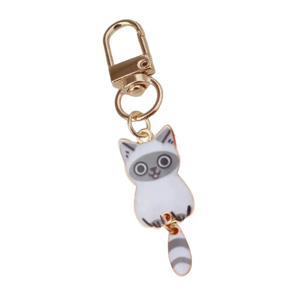 Stylish Alloy Cat Keychain With Durable Metal Pendant Printed Cat Keychain For Backpack Zipper Or Gift Giving